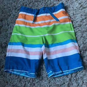 colorful target swim trunks